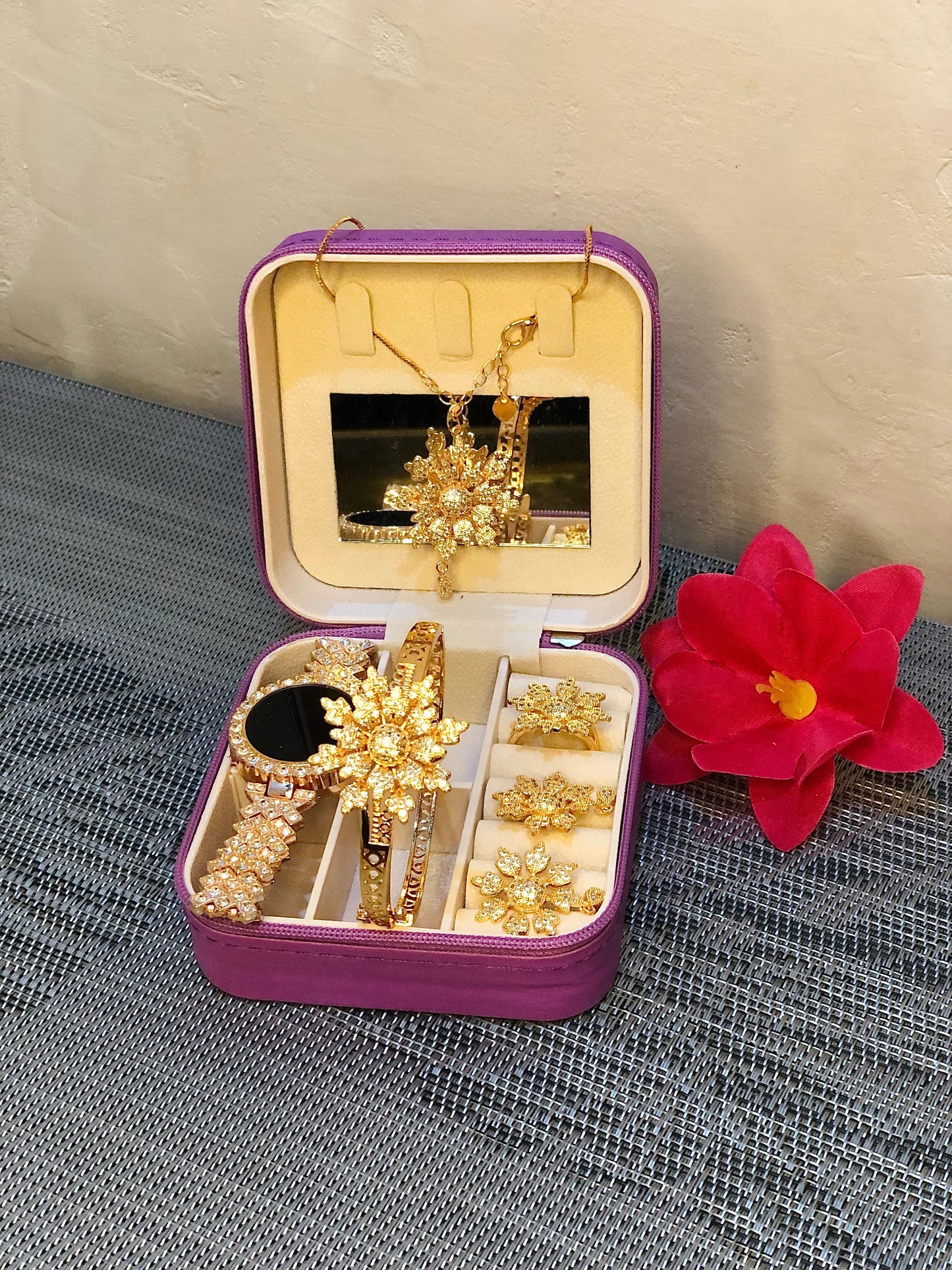 Luxury Floral Watch & Jewelry Gift Set for Women