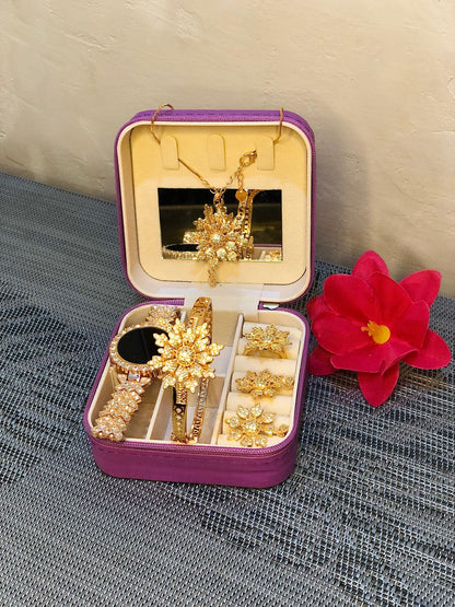 Luxury Floral Watch & Jewelry Gift Set for Women